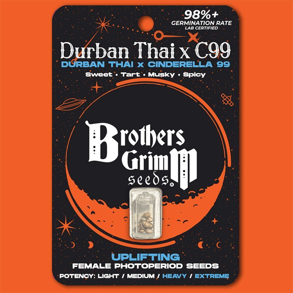 Brother Grimm Seeds Durban Thai x C99 Feminisierte Hanfsamen Cannabia Verpackung