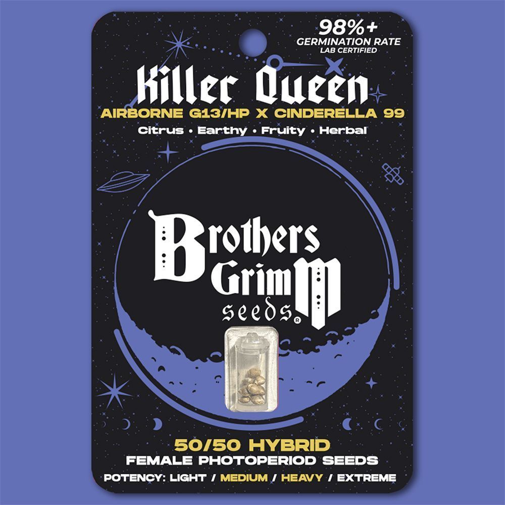 Brother Grimm Killer Queen Feminisierte Hanfsamen Cannabisblüte Verpackung