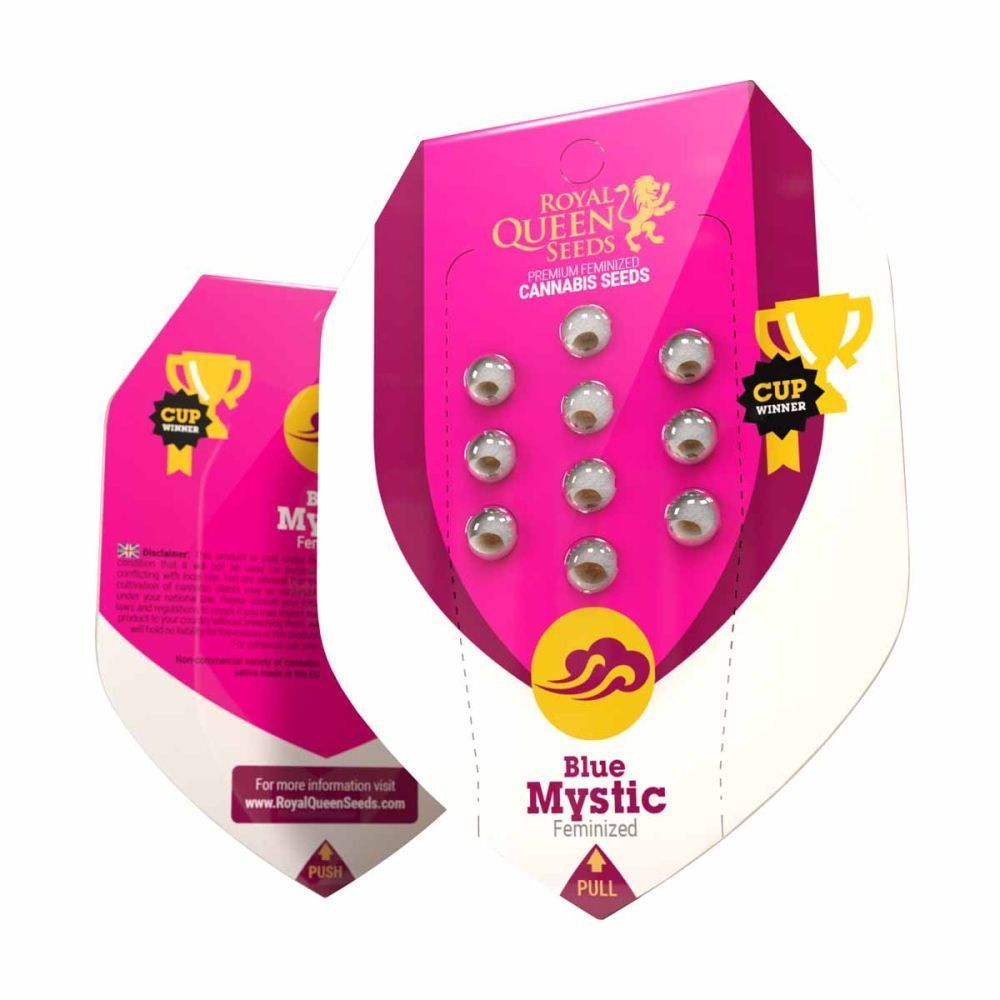 Royal Queen Seeds Blue Mystic feminisierte Hanfsamen Verpackung
